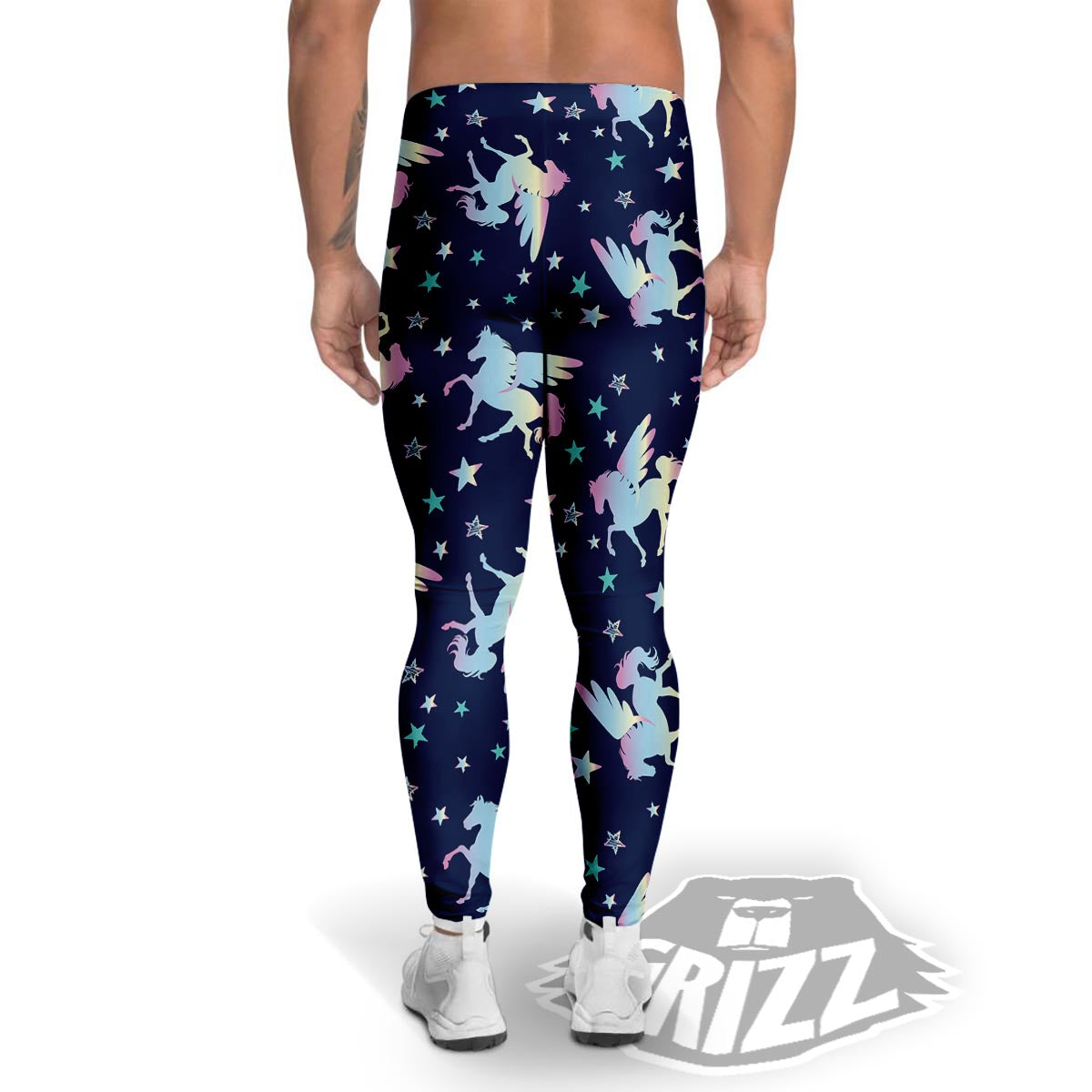 Unicorn Star Fairy Print Pattern Men's Leggings-grizzshop