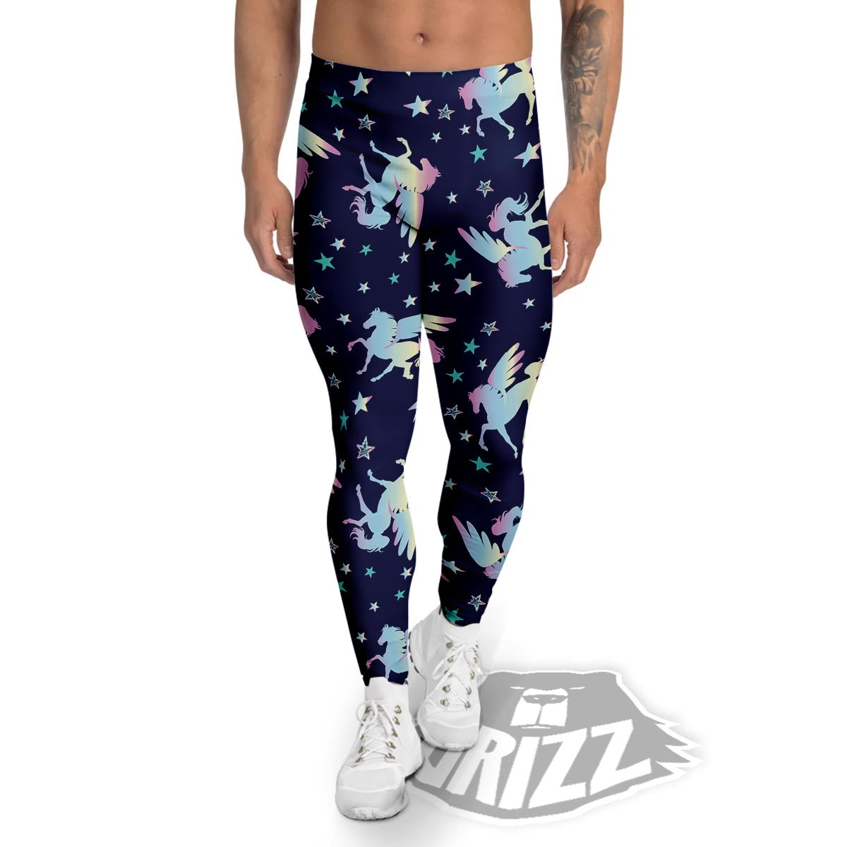 Unicorn Star Fairy Print Pattern Men's Leggings-grizzshop