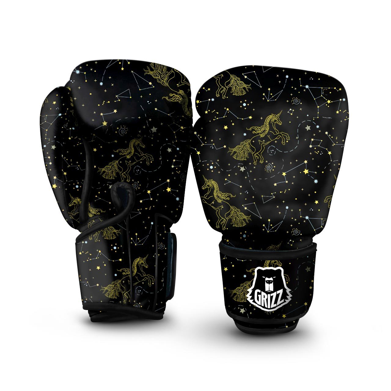 Unicorn Star Space Print Pattern Boxing Gloves-grizzshop