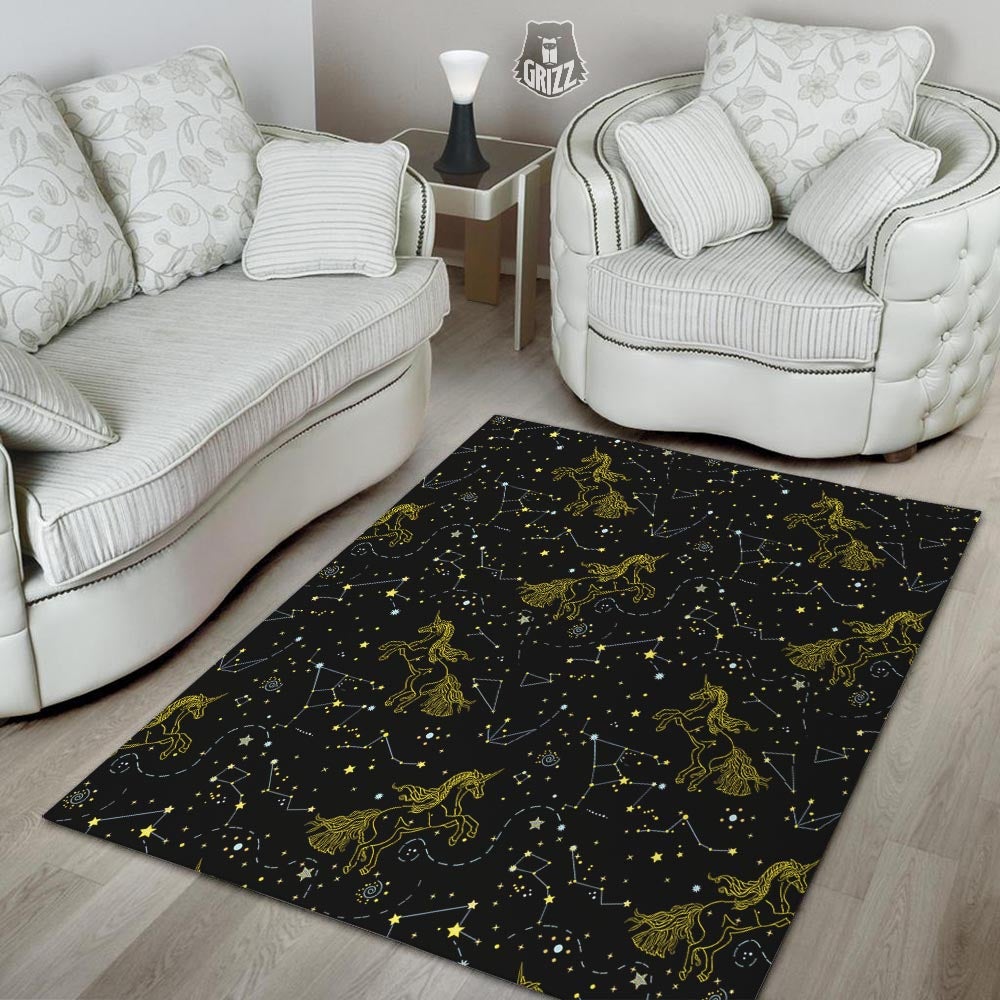 Unicorn Star Space Print Pattern Floor Mat-grizzshop