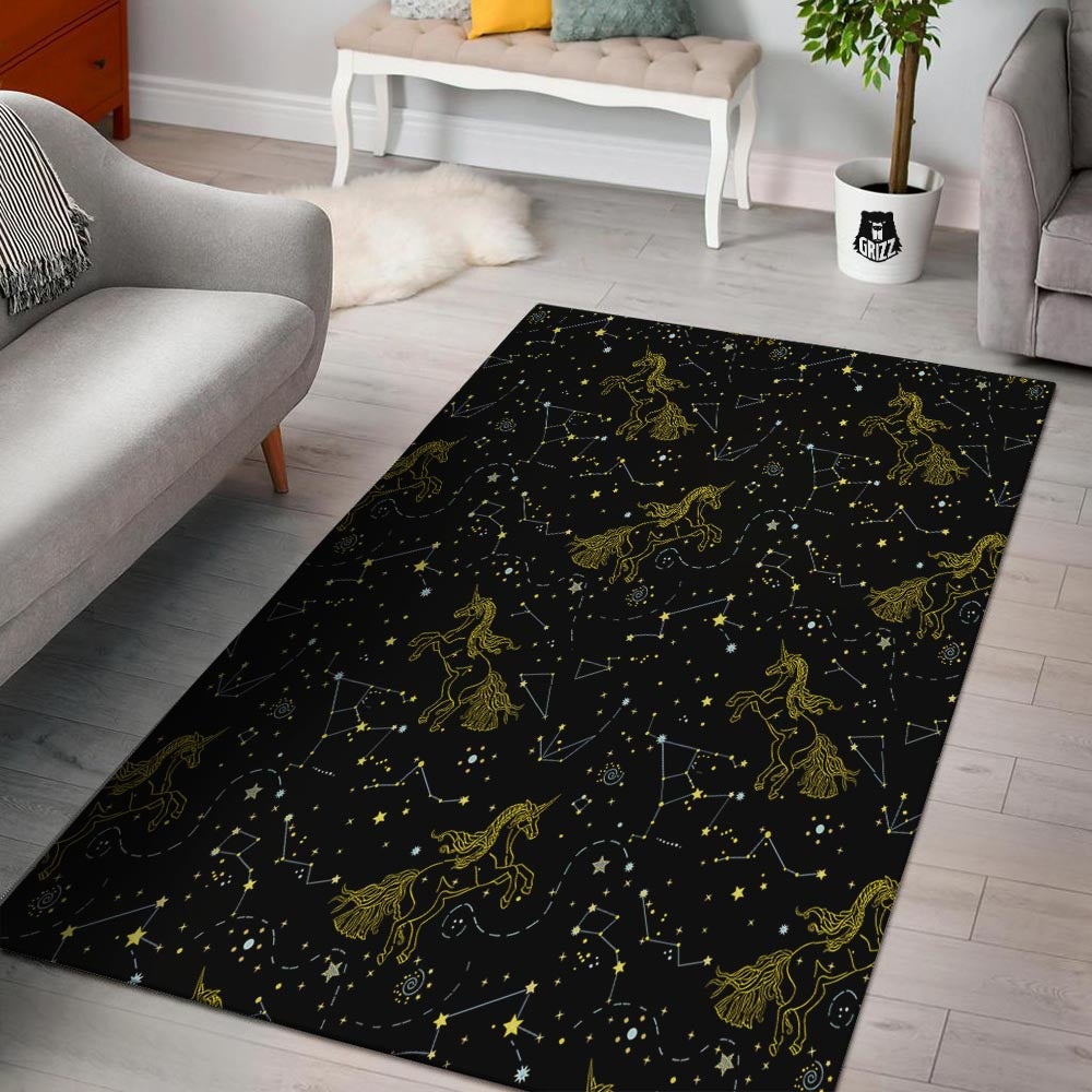 Unicorn Star Space Print Pattern Floor Mat-grizzshop
