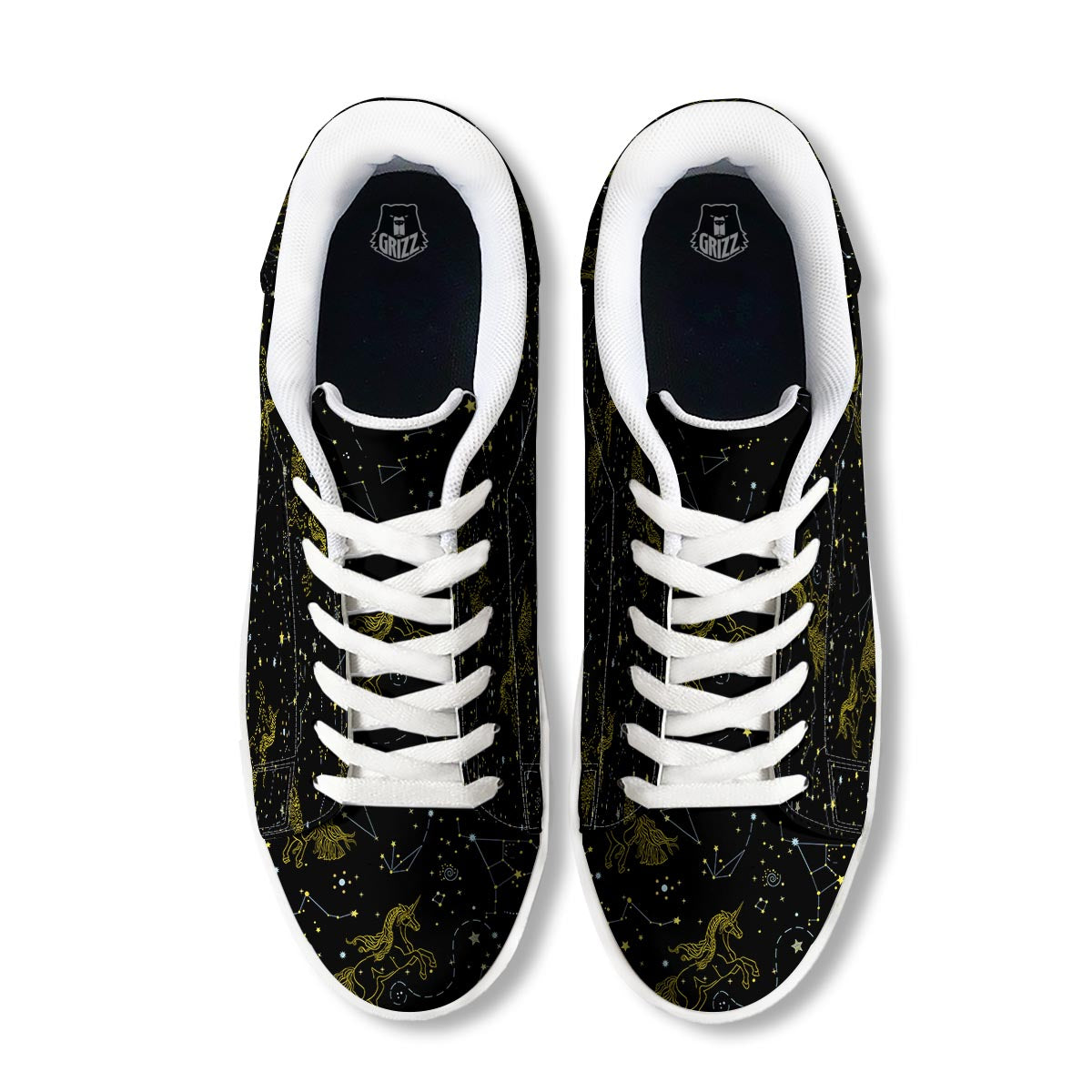 Unicorn Star Space Print Pattern White Low Top Sneakers-grizzshop