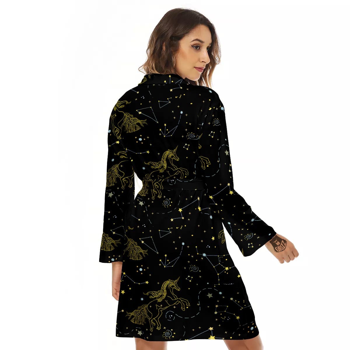 Unicorn Star Space Print Pattern Women's Robe-grizzshop