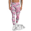 Unicorn White Girly Print Pattern Men's Leggings-grizzshop