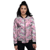 Unicorn White Girly Print Pattern Women's Bomber Jacket-grizzshop