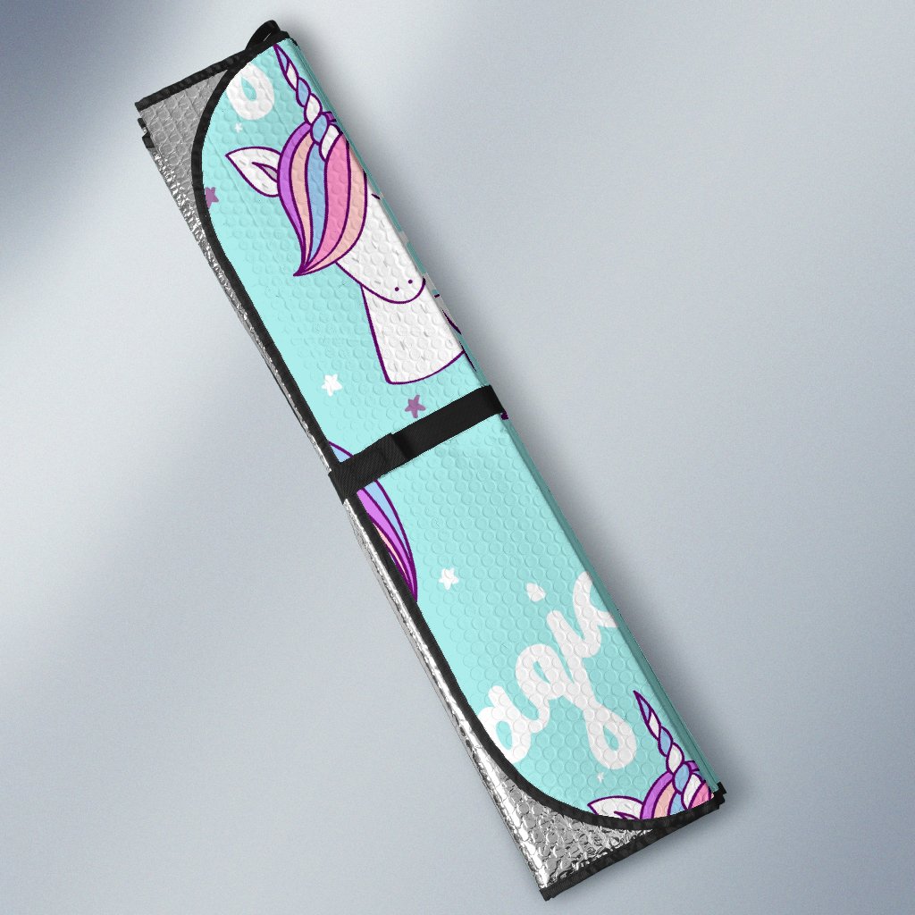 Unicorn Pastel Pattern Print Car Sun Shade-grizzshop