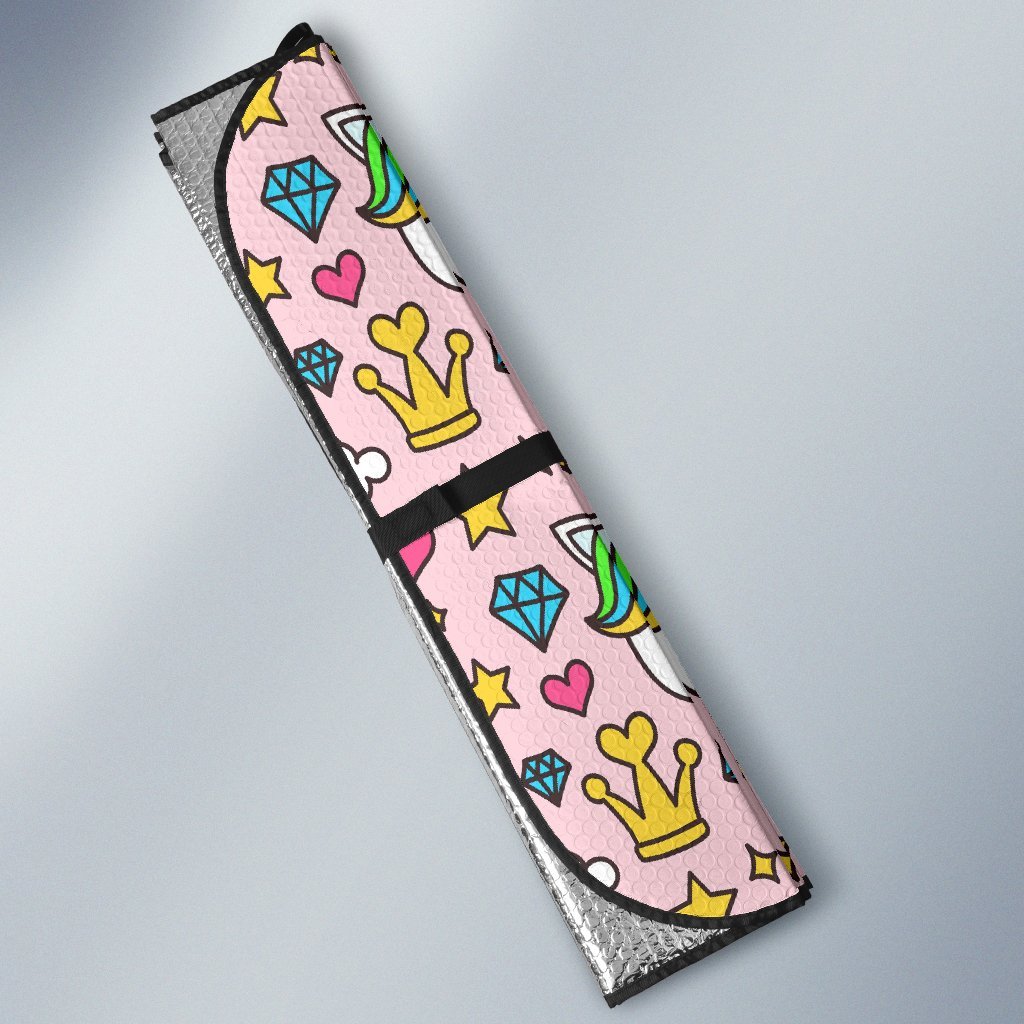 Unicorn Pattern Print Car Sun Shade-grizzshop
