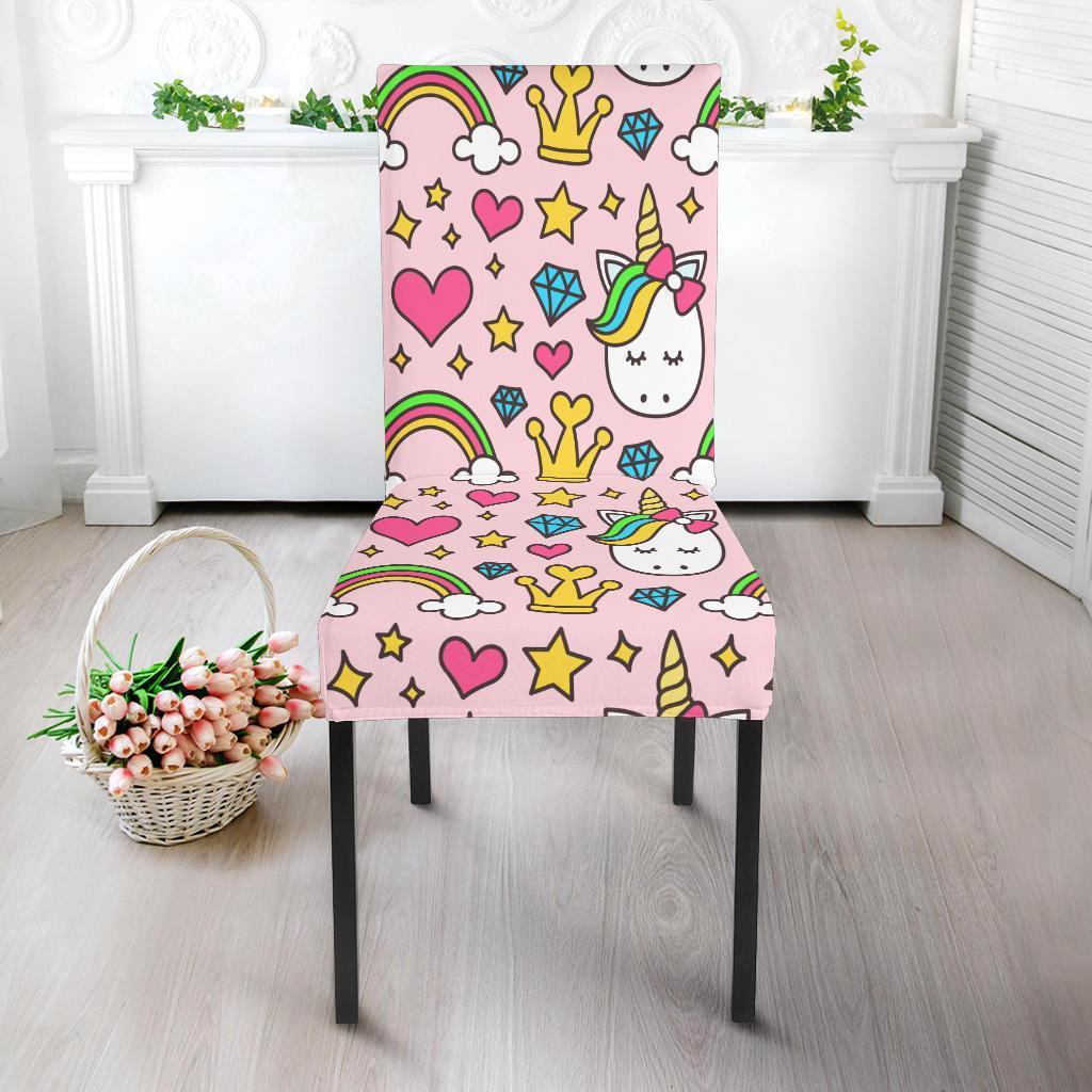 Unicorn Pattern Print Chair Cover-grizzshop