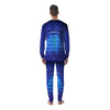 Unidentified Flying Object Blue Print Men's Pajamas-grizzshop