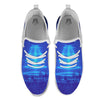 Unidentified Flying Object Blue Print White Athletic Shoes-grizzshop