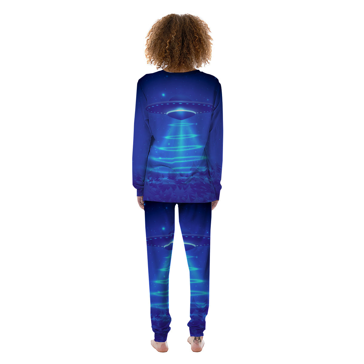 Unidentified Flying Object Blue Print Women's Pajamas-grizzshop