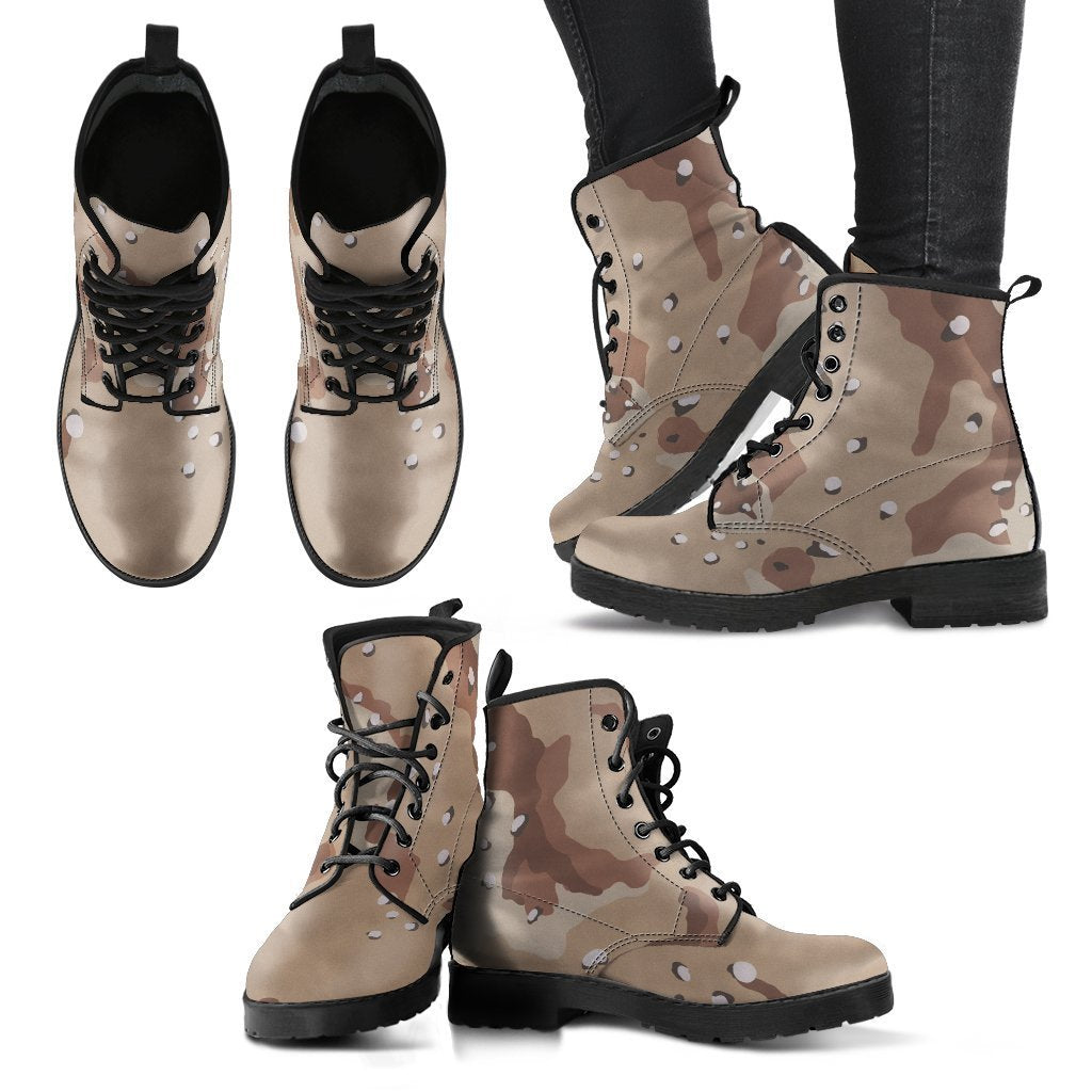 Unique Designer Motorcycle-Style Desert camo Boots-grizzshop