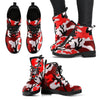 Unique Designer Motorcycle-Style Nation States Red Camo Boots-grizzshop