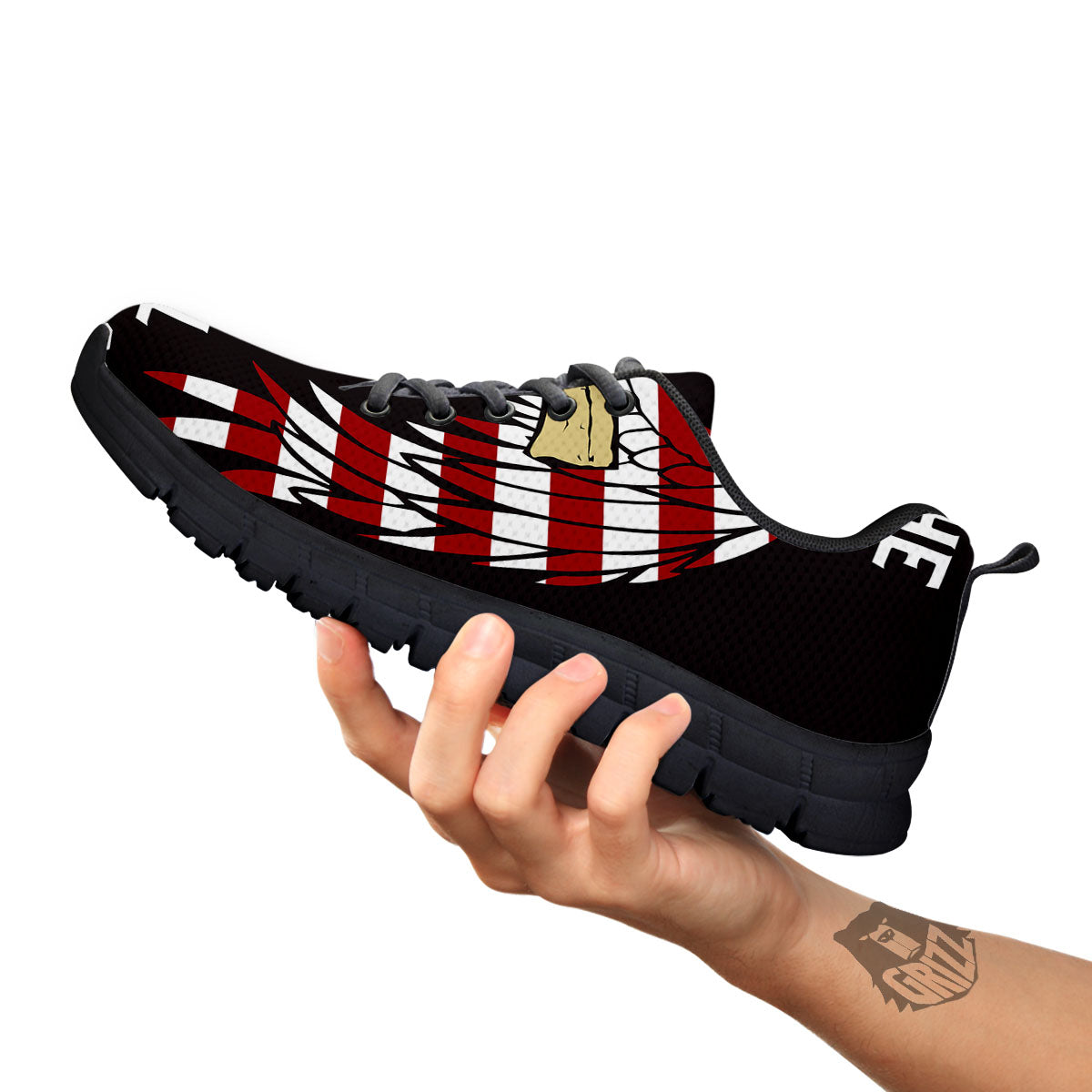 United We Stand American Flag Print Black Sneaker-grizzshop