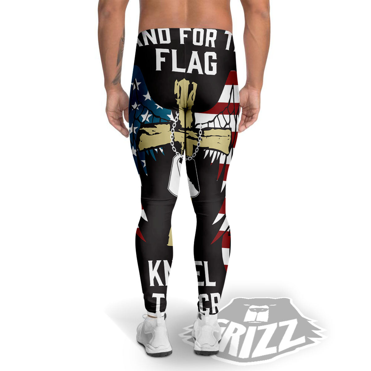 United We Stand American Flag Print Men's Leggings-grizzshop