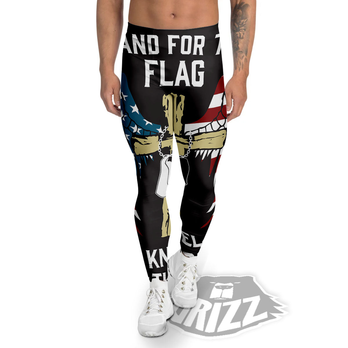 United We Stand American Flag Print Men's Leggings-grizzshop