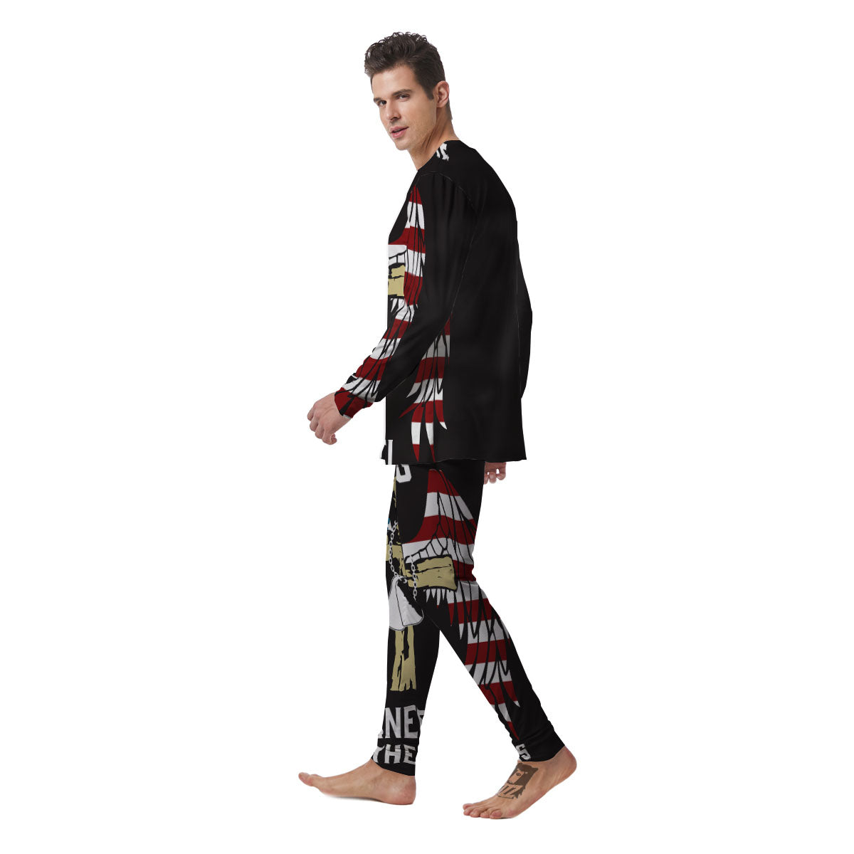 United We Stand American Flag Print Men's Pajamas-grizzshop