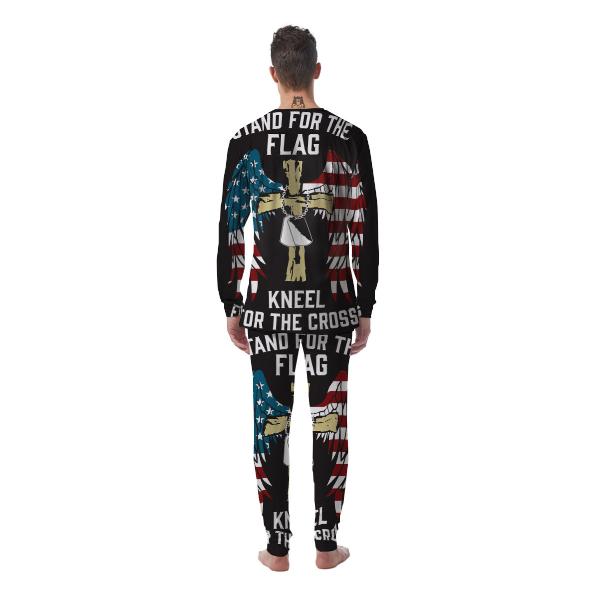 United We Stand American Flag Print Men's Pajamas-grizzshop