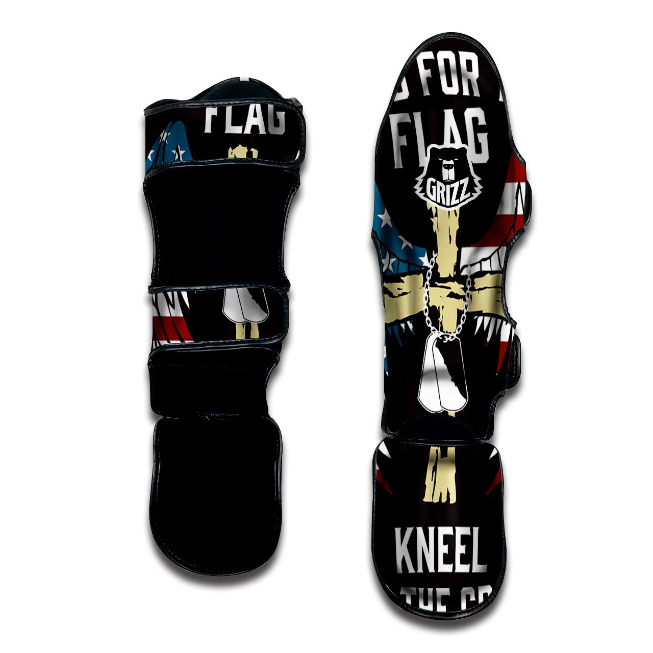 United We Stand American Flag Print Muay Thai Shin Guards-grizzshop