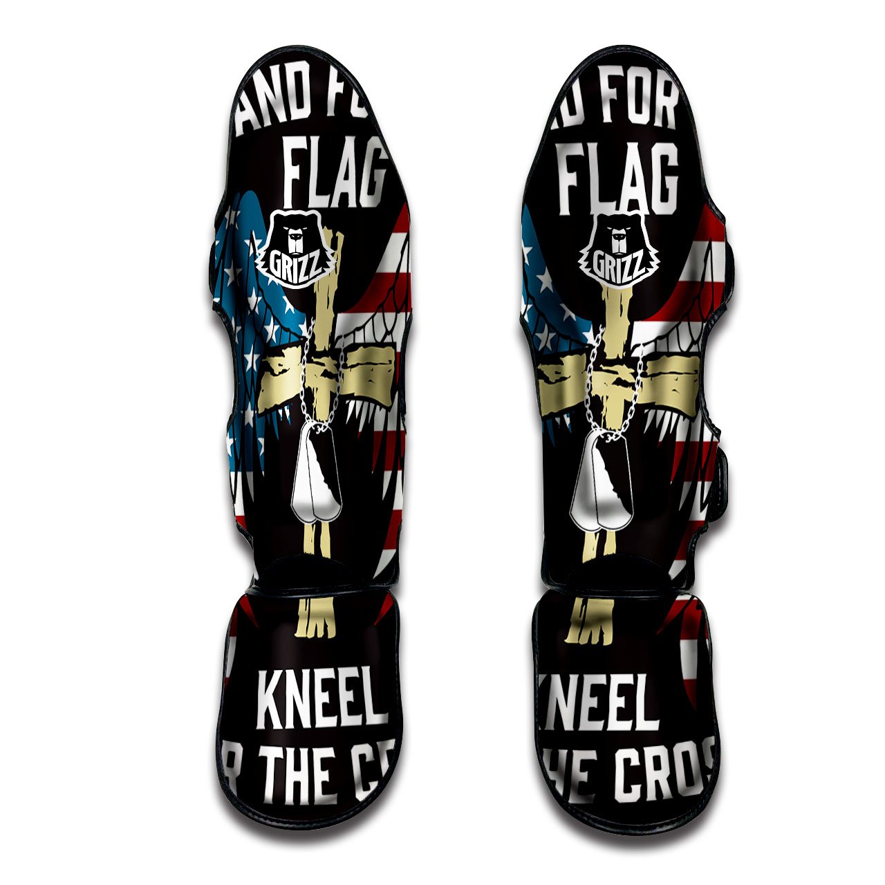 United We Stand American Flag Print Muay Thai Shin Guards-grizzshop