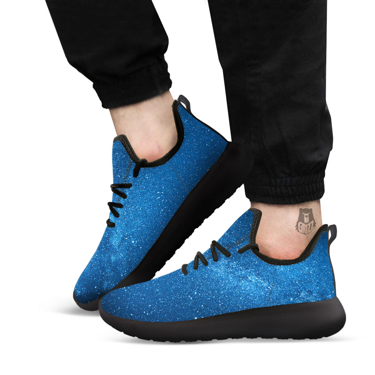 Universe Galaxy Milky Way Print Black Athletic Shoes-grizzshop