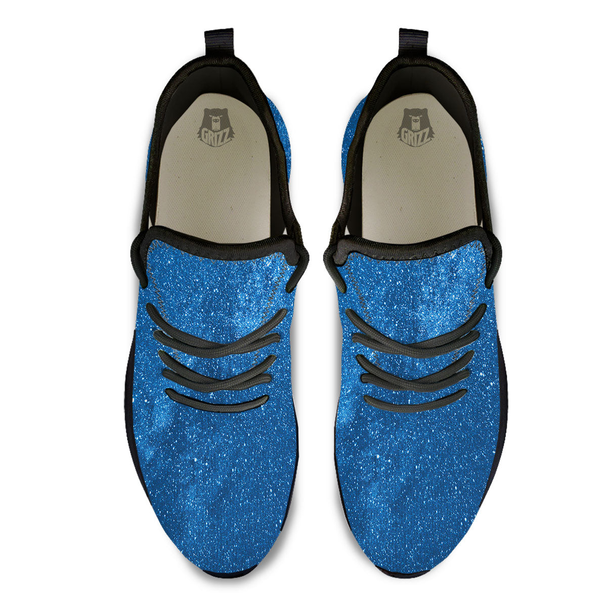 Universe Galaxy Milky Way Print Black Athletic Shoes-grizzshop