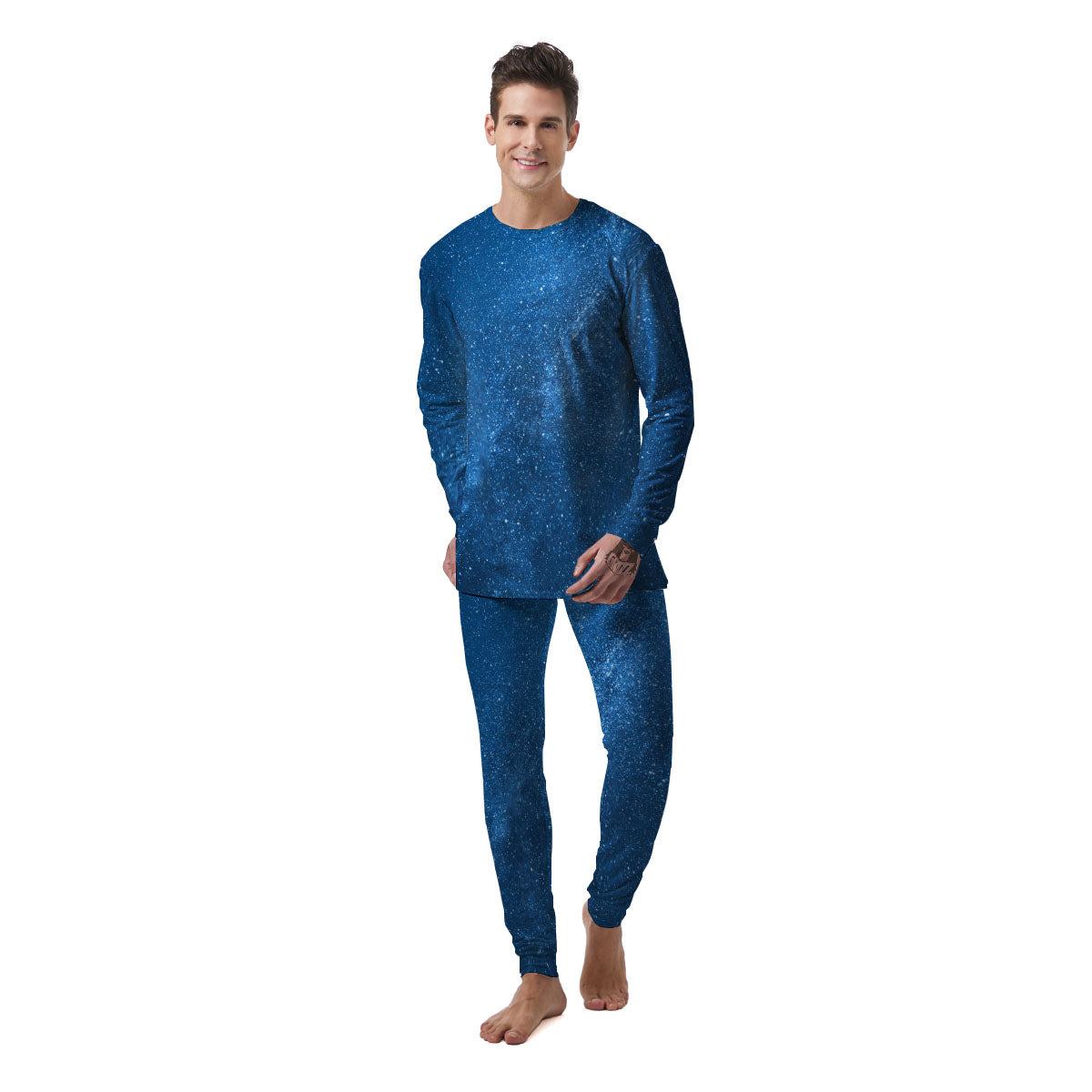 Universe Galaxy Milky Way Print Men's Pajamas-grizzshop