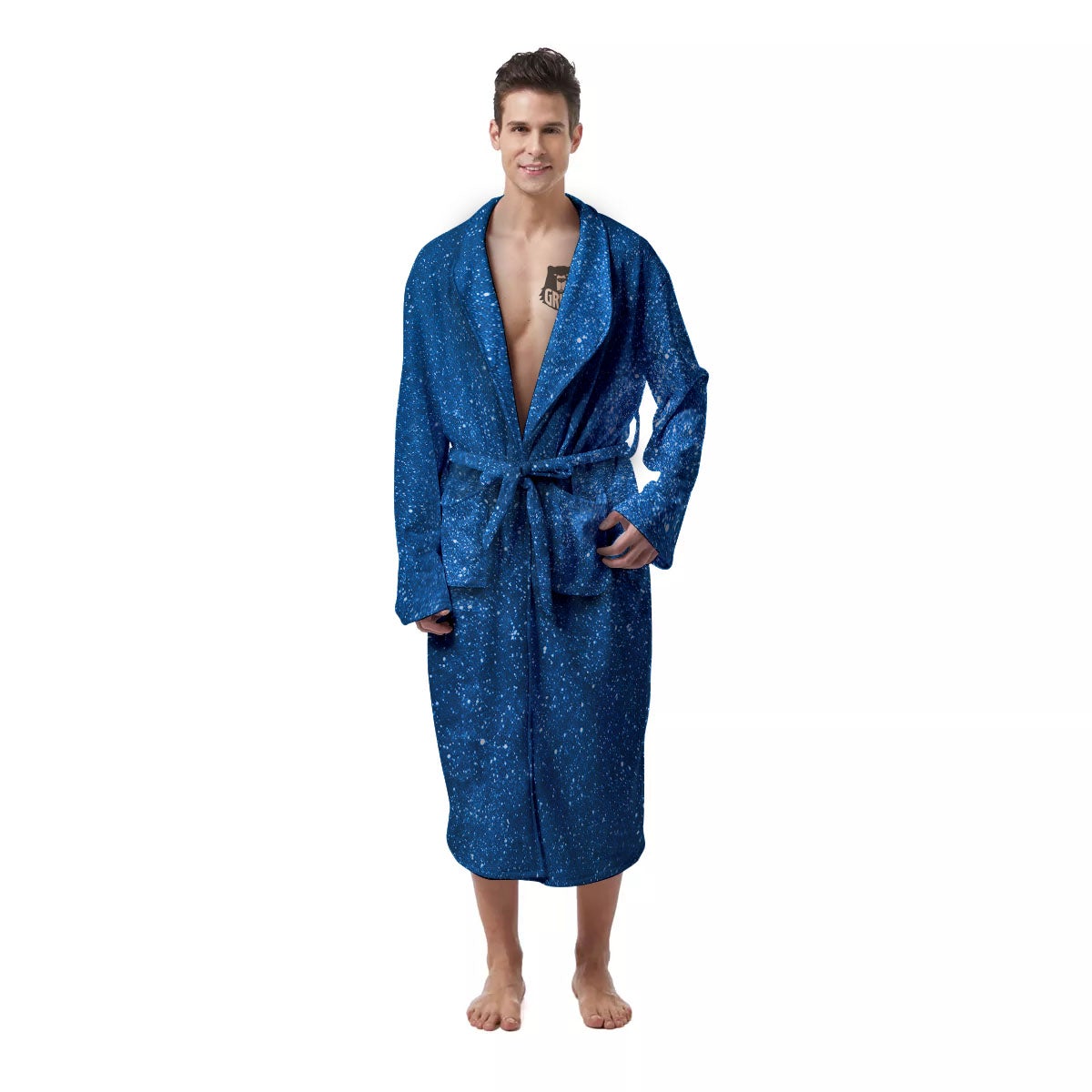 Universe Galaxy Milky Way Print Men's Robe-grizzshop