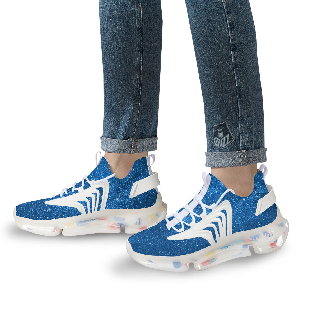 Universe Galaxy Milky Way Print White Gym Shoes-grizzshop