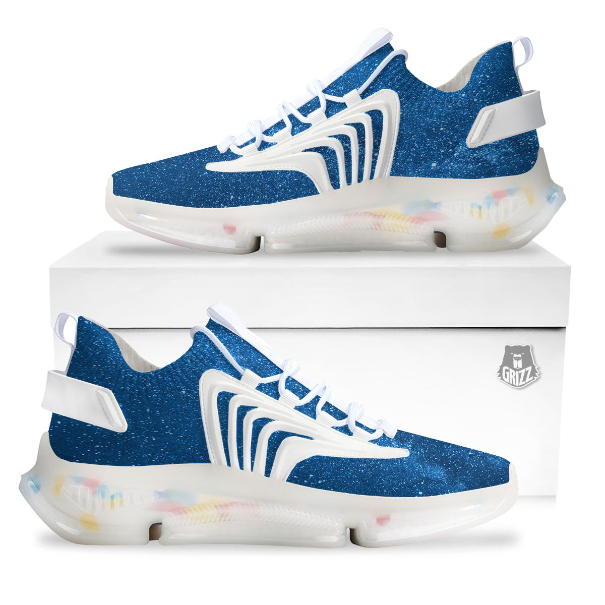 Universe Galaxy Milky Way Print White Gym Shoes-grizzshop
