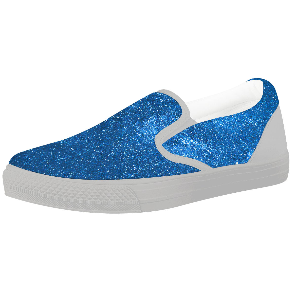 Universe Galaxy Milky Way Print White Slip On Shoes-grizzshop