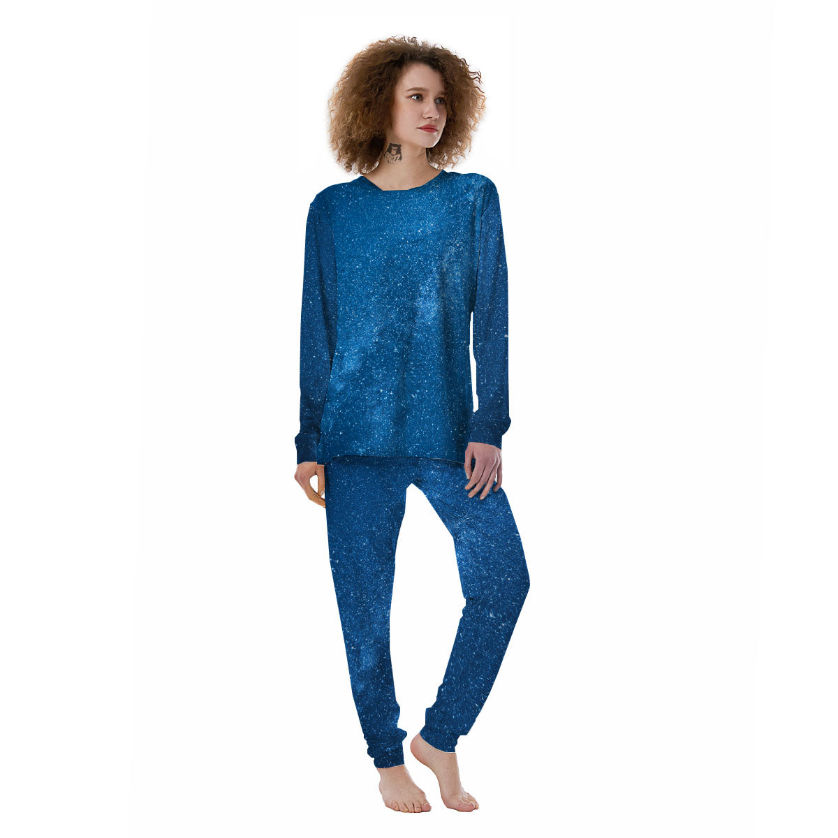 Universe Galaxy Milky Way Print Women's Pajamas-grizzshop