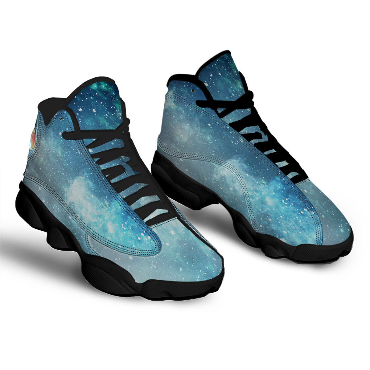 Universe Galaxy Space Blue Sky Print Black Basketball Shoes-grizzshop