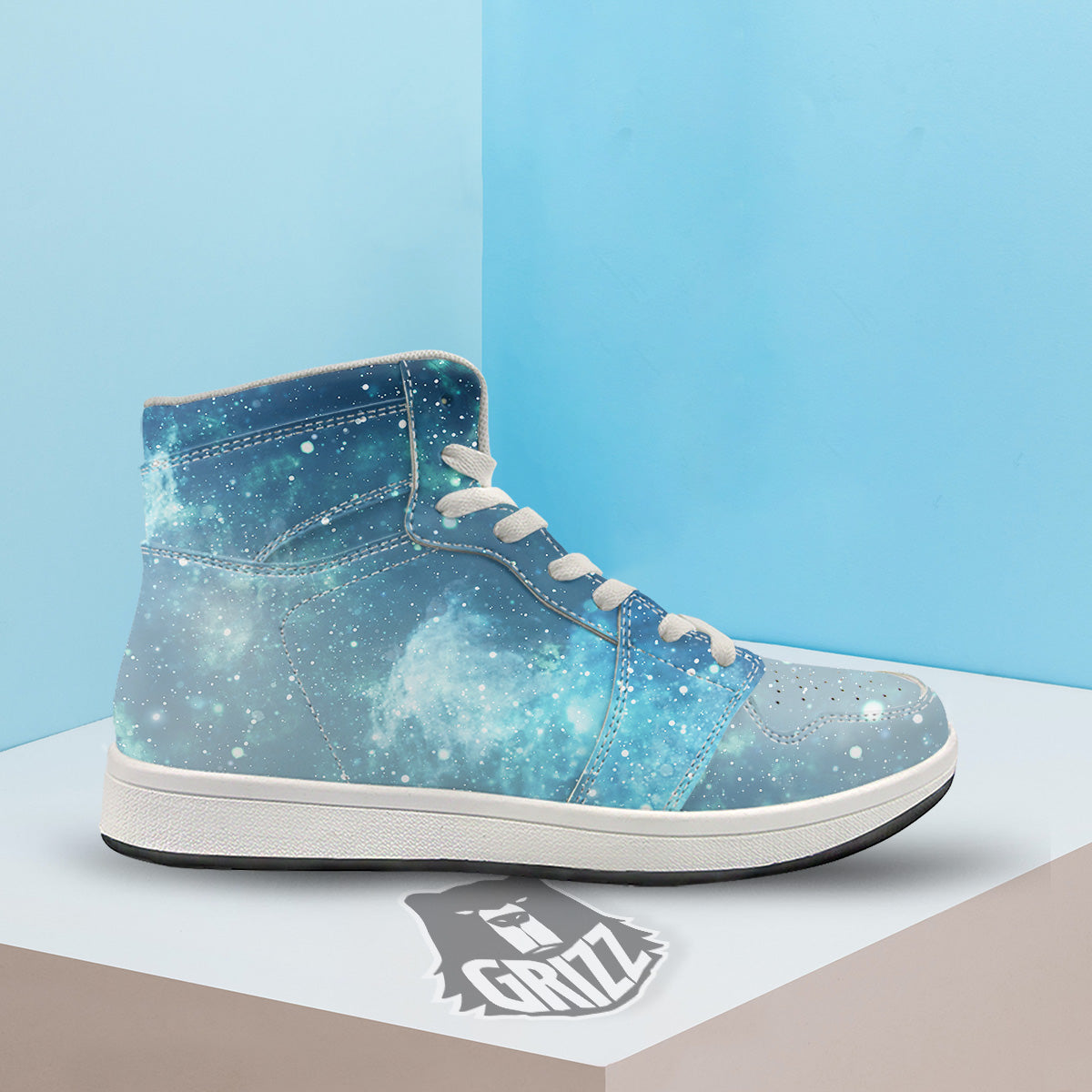 Universe Galaxy Space Blue Sky Print High Top Sneakers-grizzshop