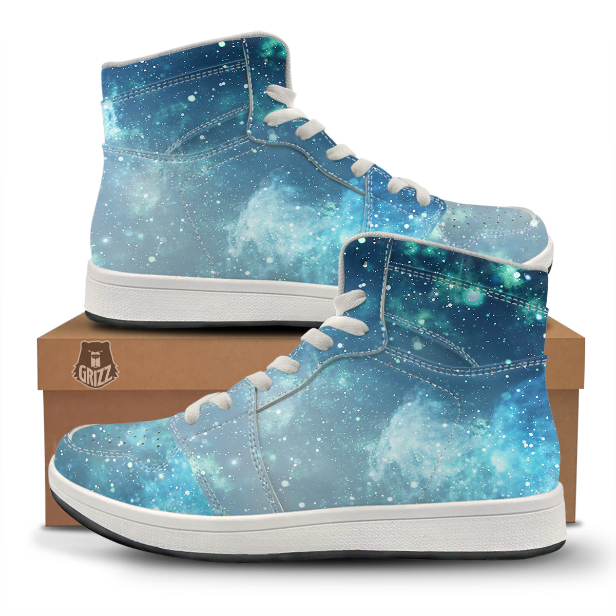 Universe Galaxy Space Blue Sky Print High Top Sneakers-grizzshop