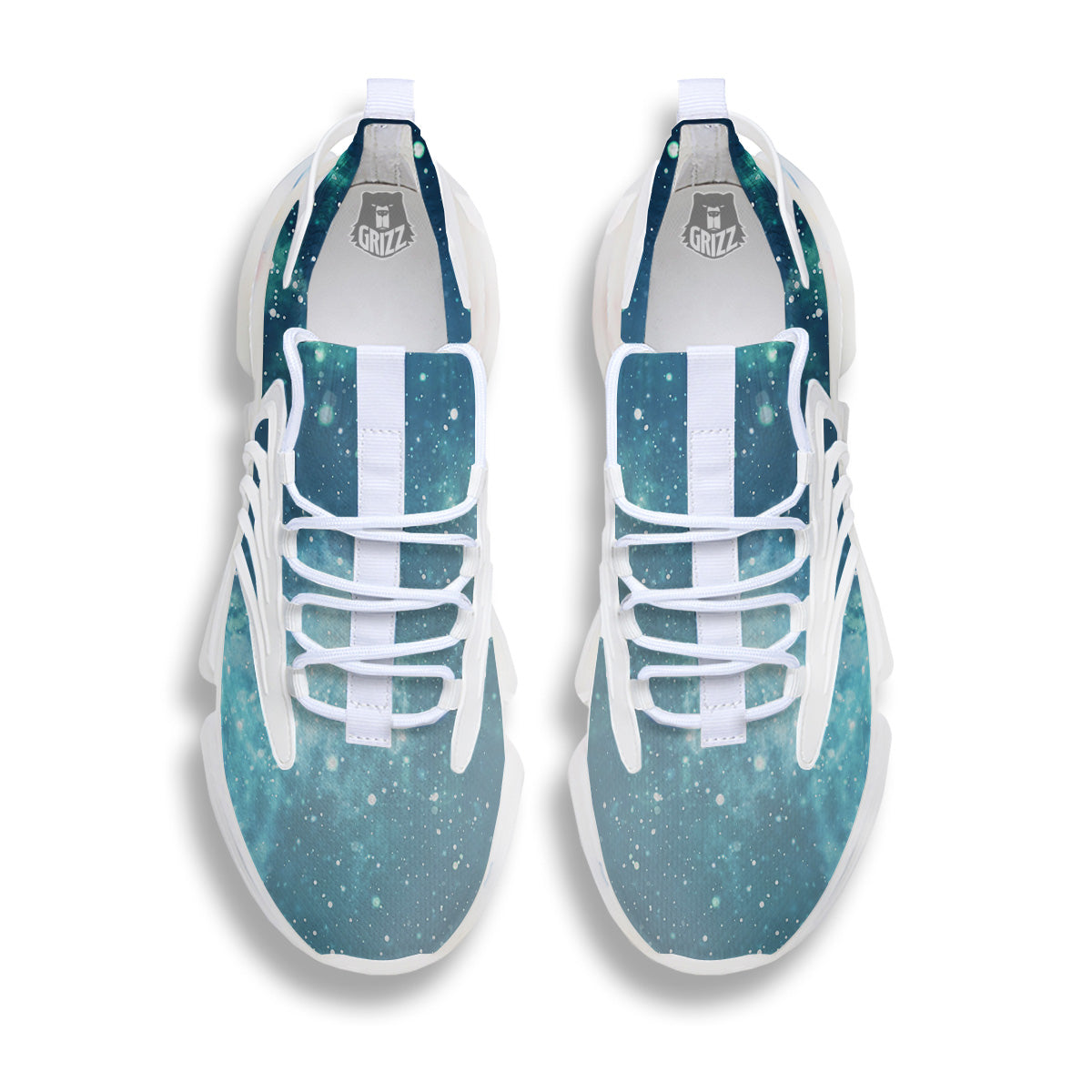 Universe Galaxy Space Blue Sky Print White Gym Shoes-grizzshop
