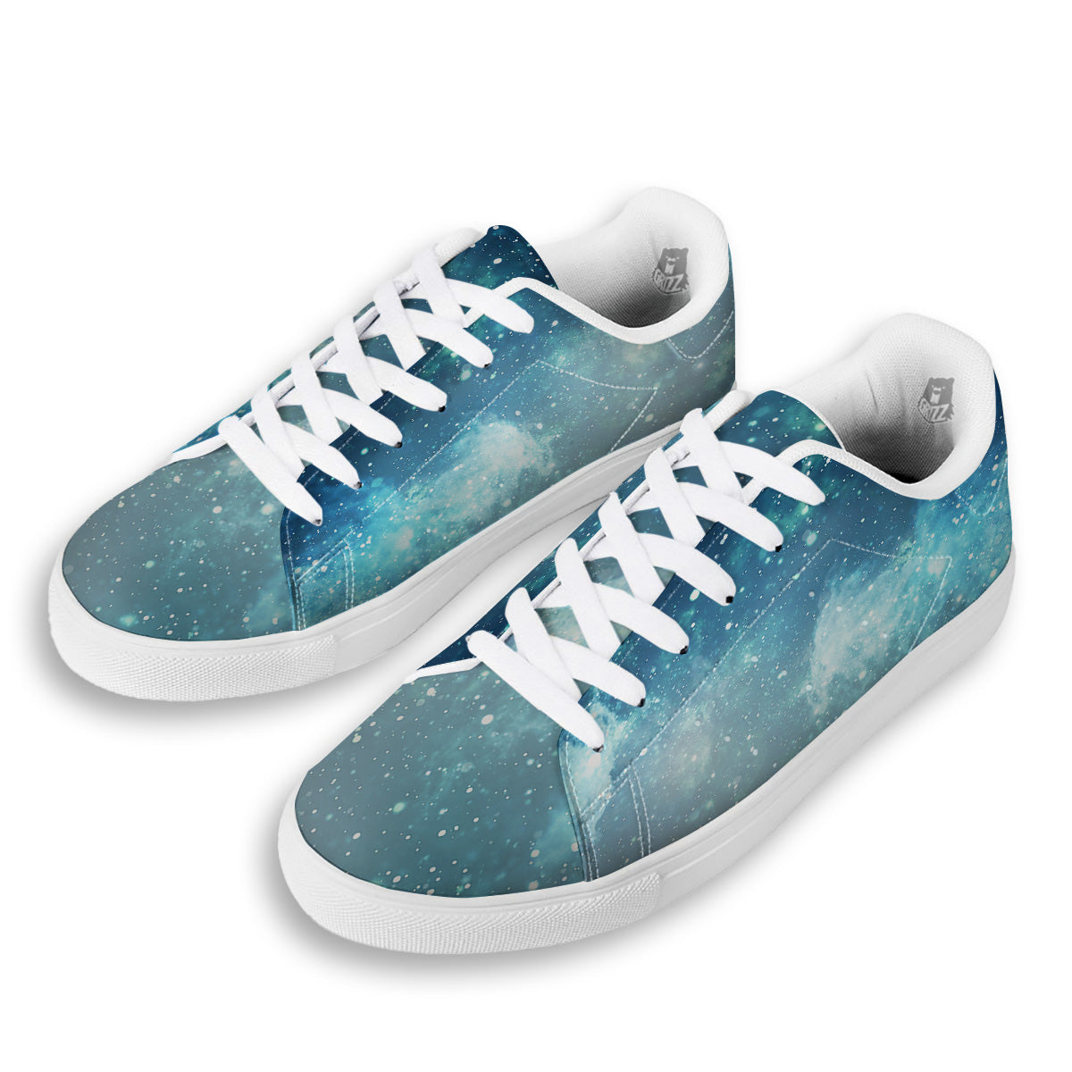Universe Galaxy Space Blue Sky Print White Low Top Sneakers-grizzshop