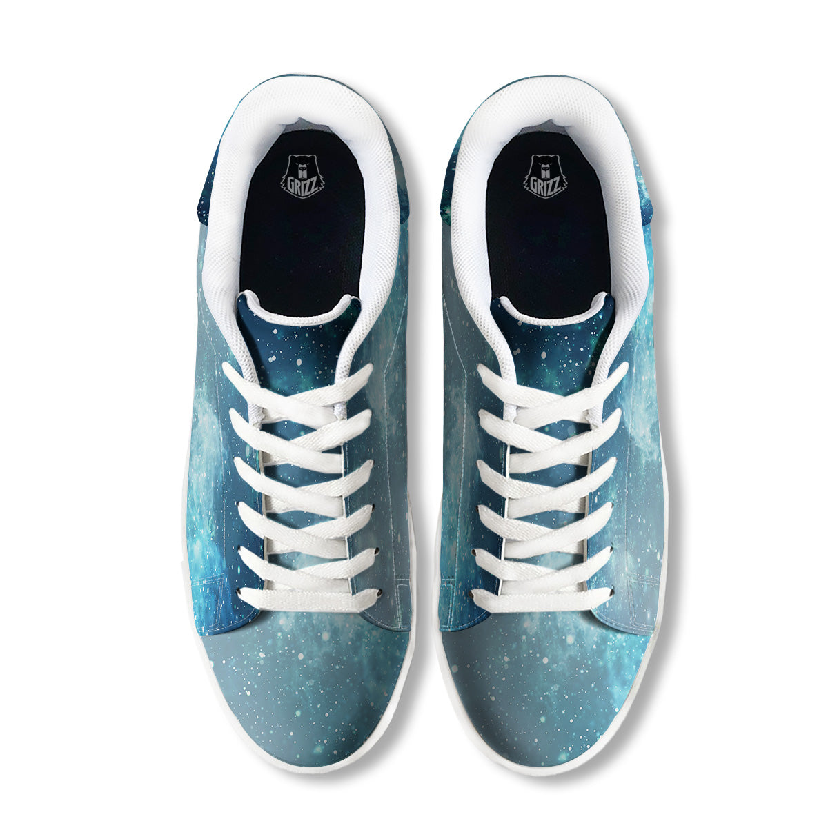 Universe Galaxy Space Blue Sky Print White Low Top Sneakers-grizzshop