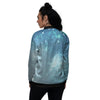 Universe Galaxy Space Blue Sky Print Women's Bomber Jacket-grizzshop