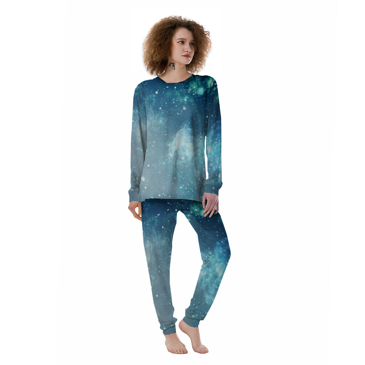 Universe Galaxy Space Blue Sky Print Women's Pajamas-grizzshop