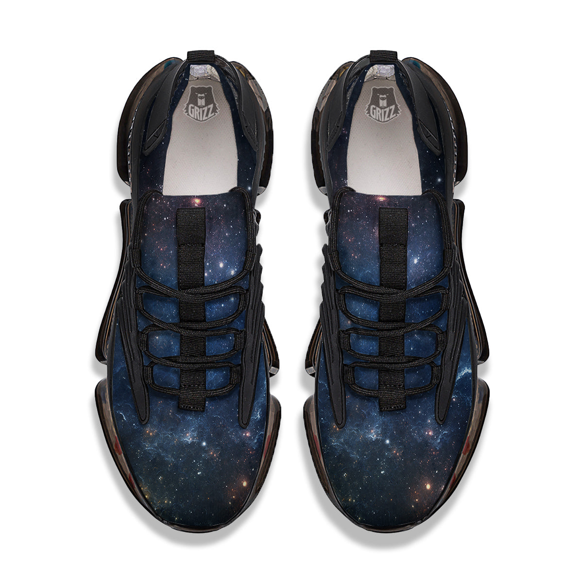 Universe Galaxy Space Dark Nebula Print Black Gym Shoes-grizzshop