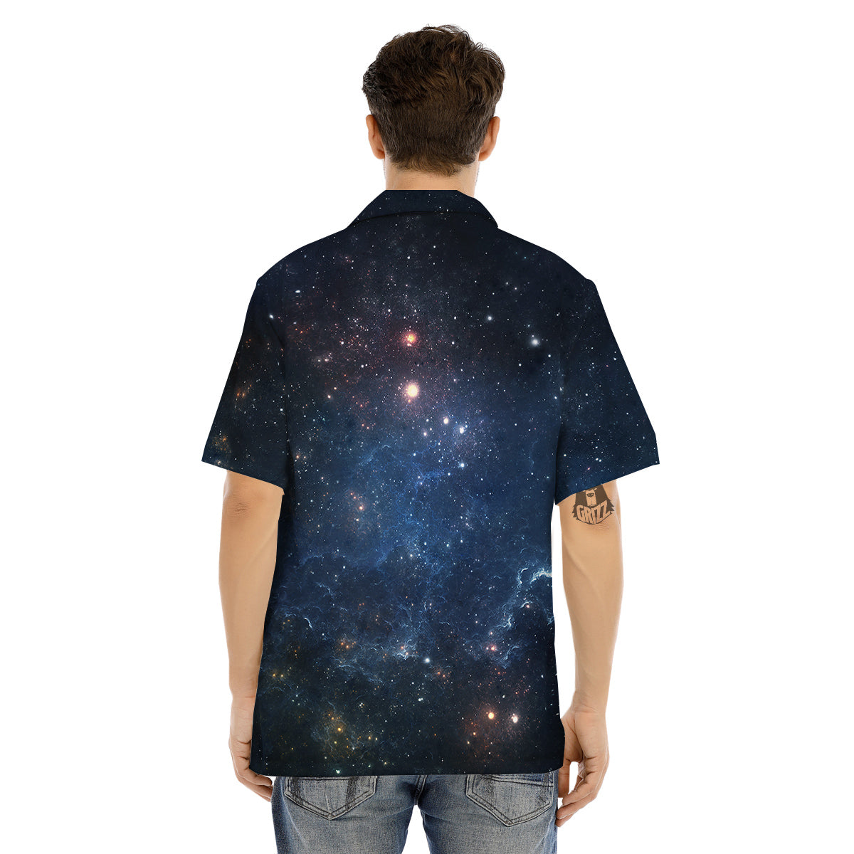 Universe Galaxy Space Dark Nebula Print Men's Hawaiian Shirt-grizzshop