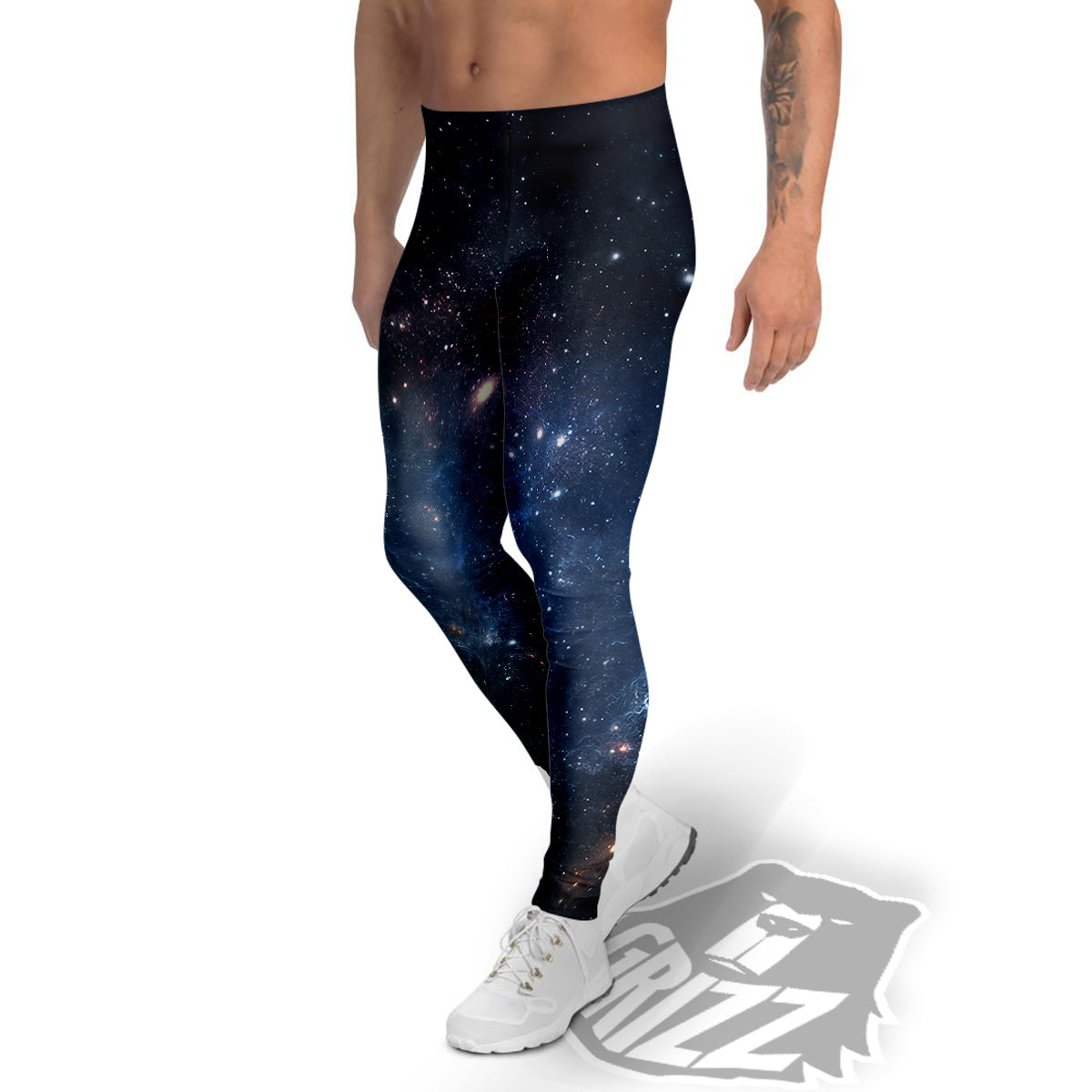 Universe Galaxy Space Dark Nebula Print Men's Leggings-grizzshop
