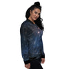 Universe Galaxy Space Dark Nebula Print Women's Bomber Jacket-grizzshop