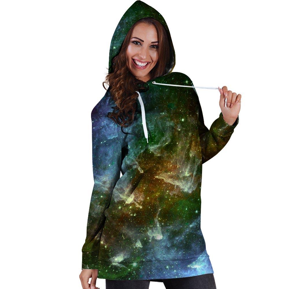 Universe Galaxy Space Hoodie Dress-grizzshop