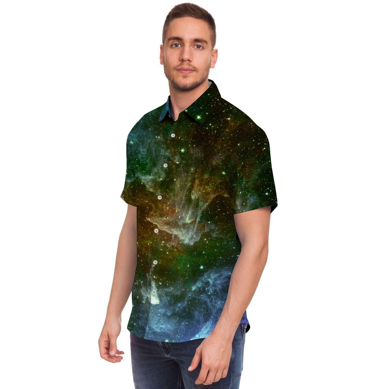 Universe Galaxy Space Men's Short Sleeve Shirt-grizzshop