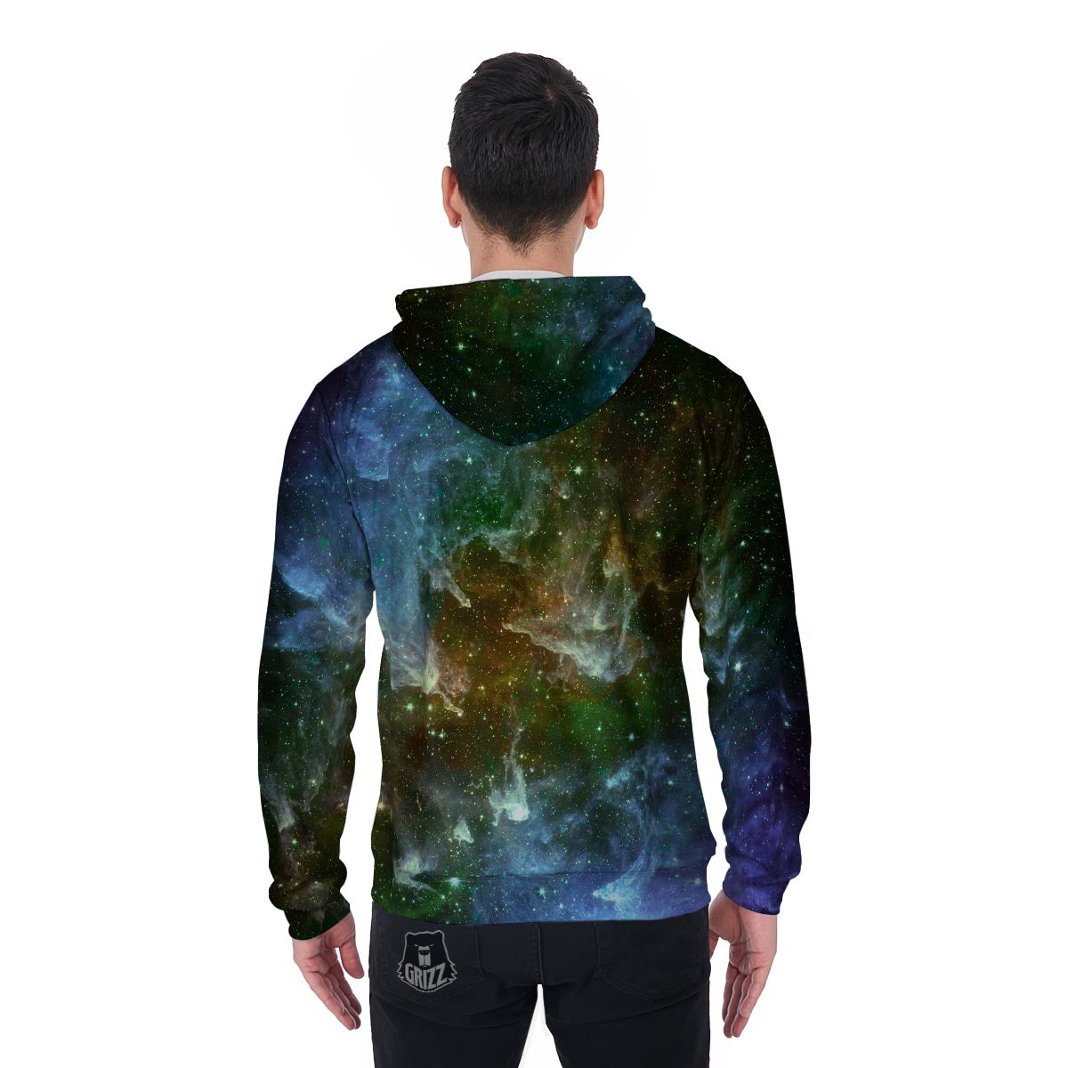 Universe Galaxy Space Men's Zip Up Hoodie-grizzshop