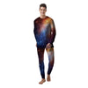 Universe Galaxy Space Teal Orange Print Men's Pajamas-grizzshop