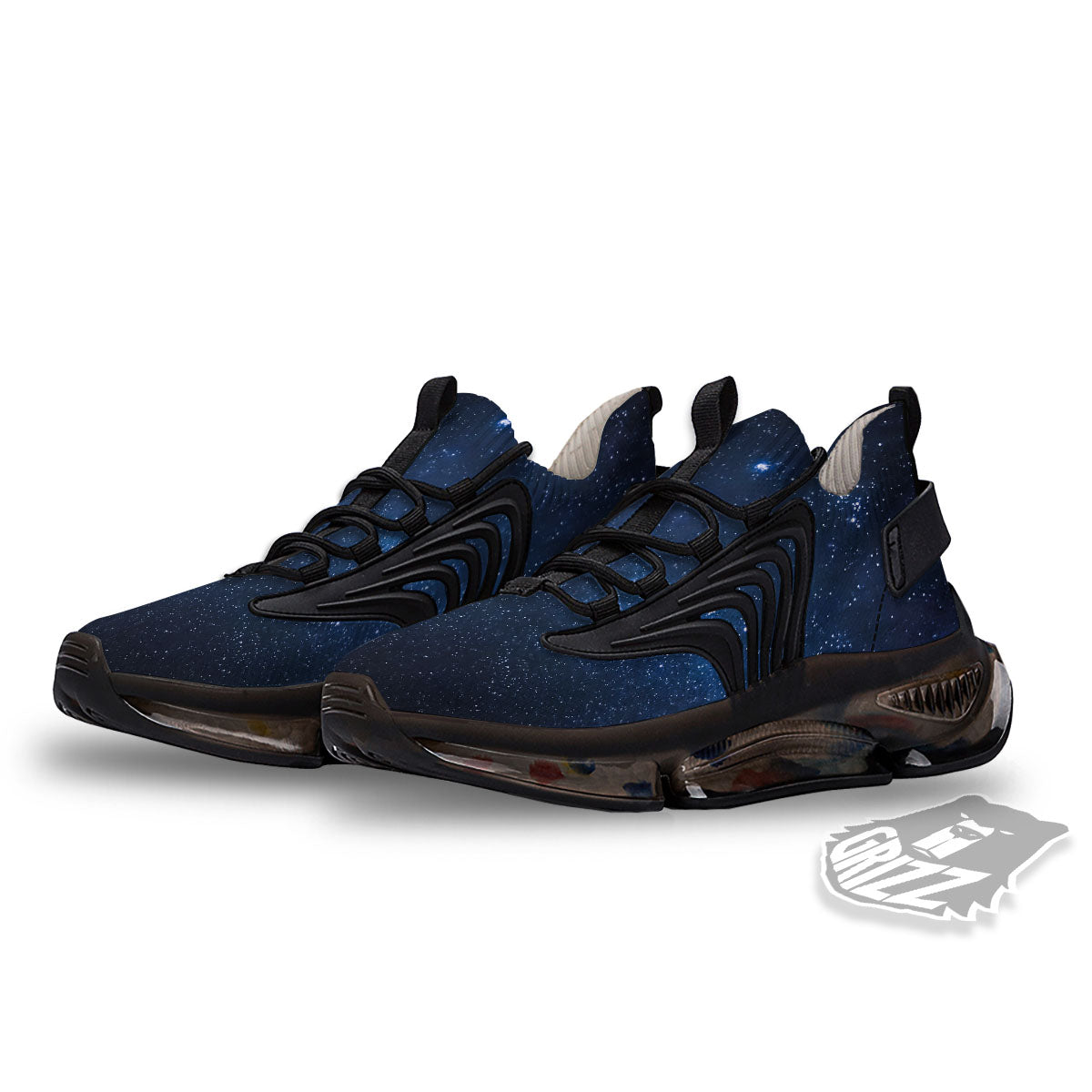 Universe Milky Way Print Black Gym Shoes-grizzshop