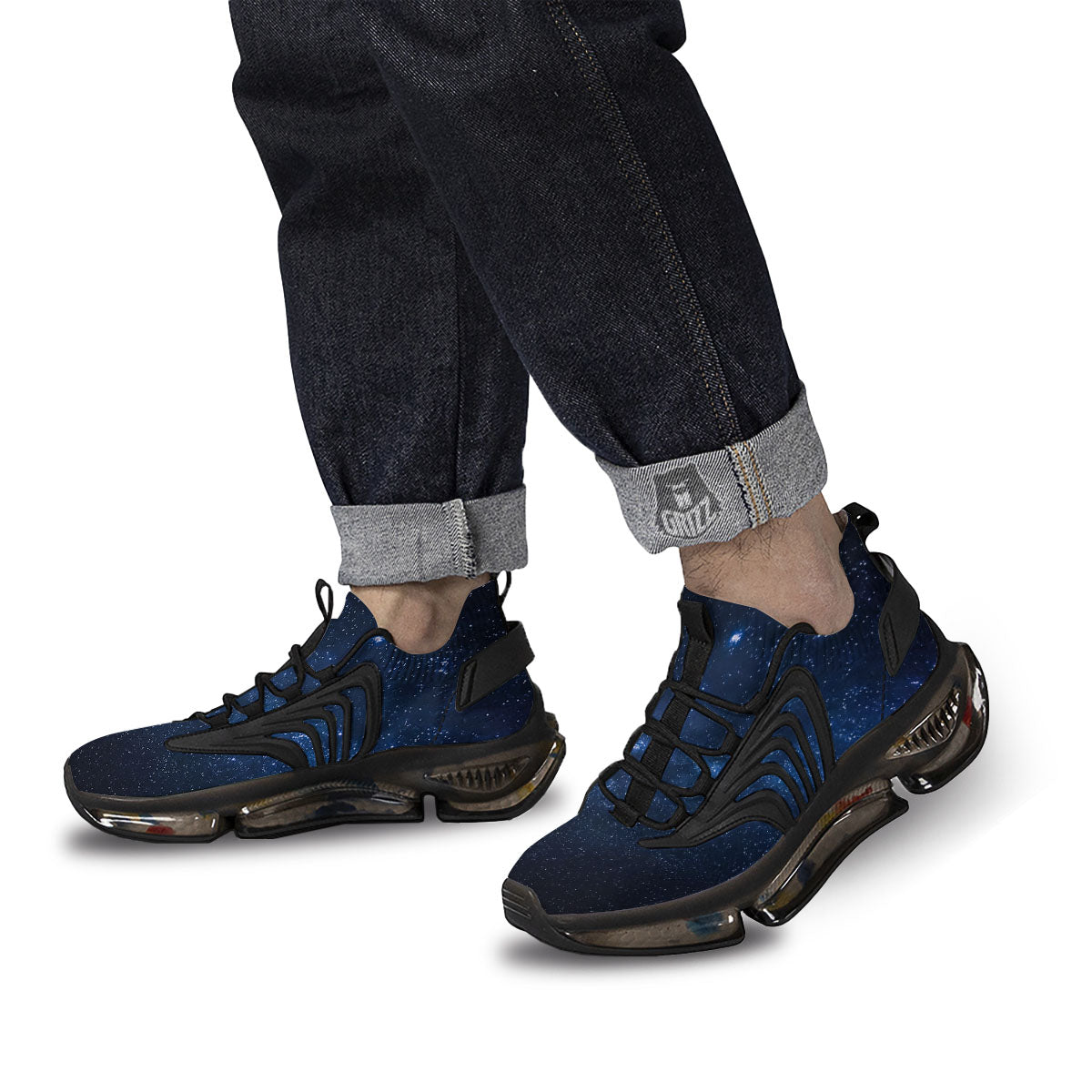 Universe Milky Way Print Black Gym Shoes-grizzshop